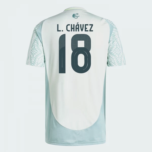 Camiseta Fútbol México L. Chavez #18 Copa America 2024 Segunda Hombre Equipación
