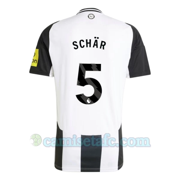 Camiseta Fútbol Newcastle United Schar #5 2024-25 Primera Equipación Hombre