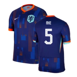 Camiseta Fútbol Países Bajos Ake #5 Eurocopa 2024 Segunda Hombre Equipación