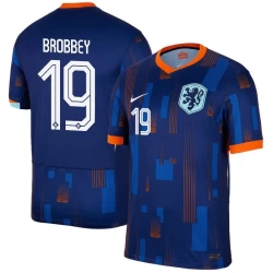 Camiseta Fútbol Países Bajos Brobbey #19 Eurocopa 2024 Segunda Hombre Equipación