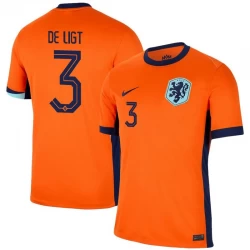 Camiseta Fútbol Países Bajos De Ligt #3 Eurocopa 2024 Primera Hombre Equipación