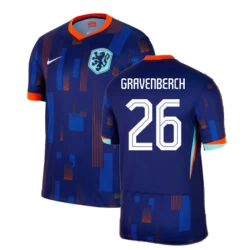 Camiseta Fútbol Países Bajos Gravenberch #26 Eurocopa 2024 Segunda Hombre Equipación