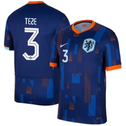 Camiseta Fútbol Países Bajos Teze #3 Eurocopa 2024 Segunda Hombre Equipación