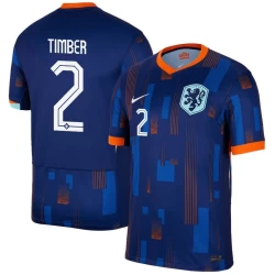 Camiseta Fútbol Países Bajos Timber #2 Eurocopa 2024 Segunda Hombre Equipación