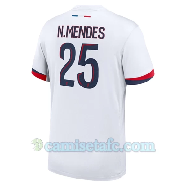 Camiseta Fútbol Paris Saint-Germain PSG 2024-25 N.Mendes #25 Segunda Equipación Hombre