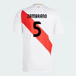 Camiseta Fútbol Perú Zambrano #5 Copa America 2024 Primera Hombre Equipación