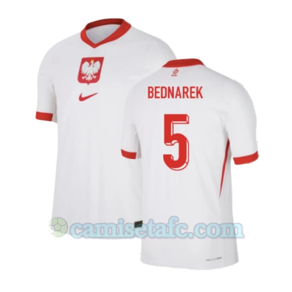 Camiseta Fútbol Polonia Bednarek #5 Eurocopa 2024 Primera Hombre Equipación