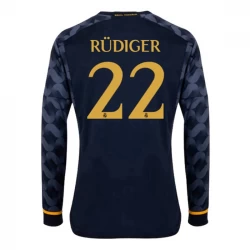 Camiseta Fútbol Real Madrid 2023-24 Antonio Rudiger #22 Segunda Equipación Hombre Manga Larga