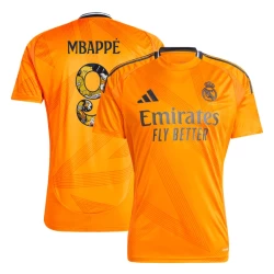 Camiseta Fútbol Real Madrid 2024-25 Bear Champ Font Mbappe #9 Segunda Equipación Hombre