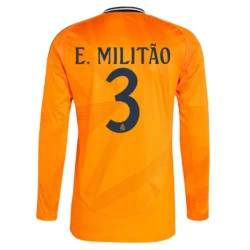 Camiseta Fútbol Real Madrid 2024-25 E.Militao #3 Segunda Equipación Hombre Manga Larga