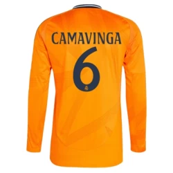 Camiseta Fútbol Real Madrid 2024-25 Eduardo Camavinga #6 Segunda Equipación Hombre Manga Larga