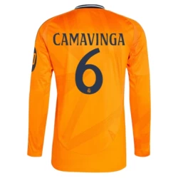 Camiseta Fútbol Real Madrid 2024-25 HP Eduardo Camavinga #6 Segunda Equipación Hombre Manga Larga