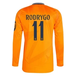 Camiseta Fútbol Real Madrid 2024-25 HP Rodrygo #11 Segunda Equipación Hombre Manga Larga