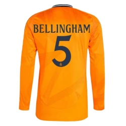 Camiseta Fútbol Real Madrid 2024-25 Jude Bellingham #5 Segunda Equipación Hombre Manga Larga