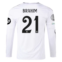 Camiseta Fútbol Real Madrid Brahim #21 2024-25 HP Primera Equipación Hombre Manga Larga