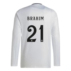 Camiseta Fútbol Real Madrid Brahim #21 2024-25 Primera Equipación Hombre Manga Larga