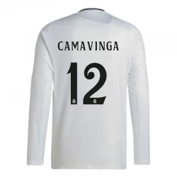 Camiseta Fútbol Real Madrid Camavinga #12 2024-25 Primera Equipación Hombre Manga Larga