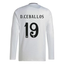 Camiseta Fútbol Real Madrid D. Ceballos #19 2024-25 Primera Equipación Hombre Manga Larga