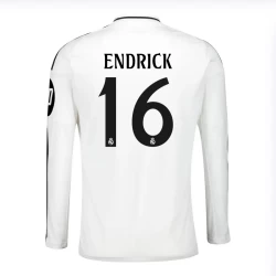 Camiseta Fútbol Real Madrid Endrick #16 2024-25 HP Primera Equipación Hombre Manga Larga