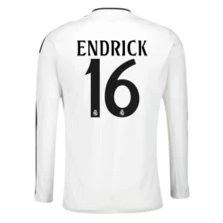 Camiseta Fútbol Real Madrid Endrick #16 2024-25 Primera Equipación Hombre Manga Larga