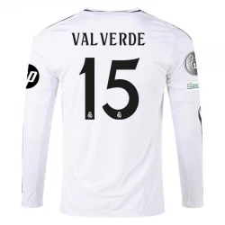 Camiseta Fútbol Real Madrid Federico Valverde #15 2024-25 HP Primera Equipación Hombre Manga Larga