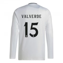 Camiseta Fútbol Real Madrid Federico Valverde #15 2024-25 Primera Equipación Hombre Manga Larga