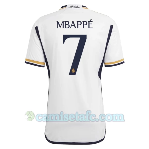 Camiseta Fútbol Real Madrid Kylian Mbappé #7 2023-24 Primera Equipación Hombre