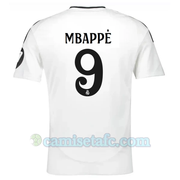 Camiseta Fútbol Real Madrid Kylian Mbappé #9 2024-25 HP Primera Equipación Hombre