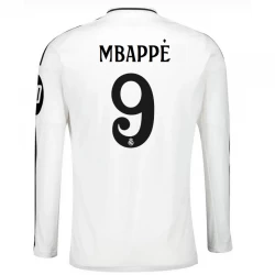Camiseta Fútbol Real Madrid Kylian Mbappé #9 2024-25 HP Primera Equipación Hombre Manga Larga