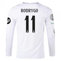 Camiseta Fútbol Real Madrid Rodrygo #11 2024-25 HP Primera Equipación Hombre Manga Larga