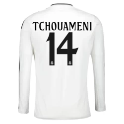 Camiseta Fútbol Real Madrid Tchouameni #14 2024-25 Primera Equipación Hombre Manga Larga