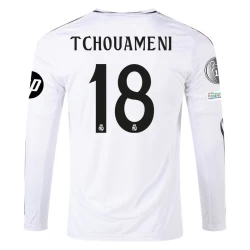 Camiseta Fútbol Real Madrid Tchouameni #18 2024-25 HP Primera Equipación Hombre Manga Larga