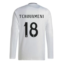 Camiseta Fútbol Real Madrid Tchouameni #18 2024-25 Primera Equipación Hombre Manga Larga