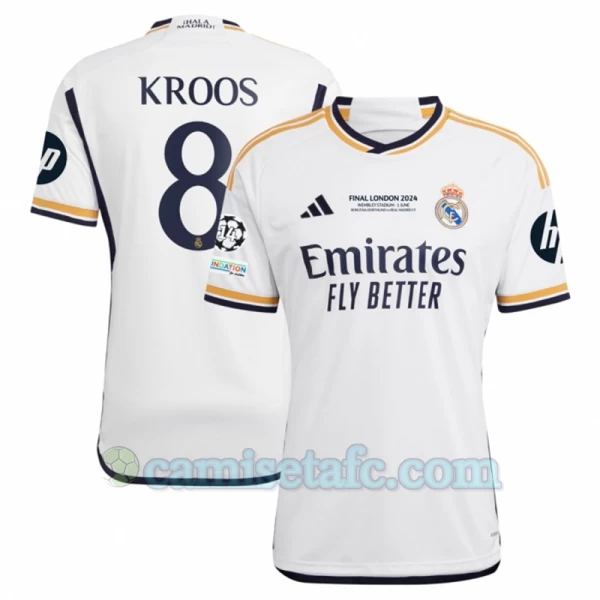 Camiseta Fútbol Real Madrid Toni Kroos #8 2023-24 Final London HP Primera Equipación Hombre