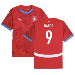 Camiseta Fútbol República Checa Baros #9 Eurocopa 2024 Primera Hombre Equipación