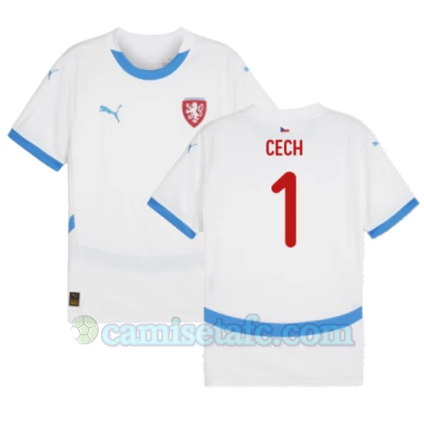 Camiseta Fútbol República Checa Cech #1 Eurocopa 2024 Segunda Hombre Equipación