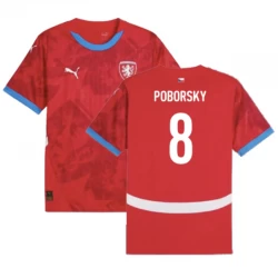 Camiseta Fútbol República Checa Poborsky #8 Eurocopa 2024 Primera Hombre Equipación