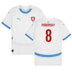 Camiseta Fútbol República Checa Poborsky #8 Eurocopa 2024 Segunda Hombre Equipación