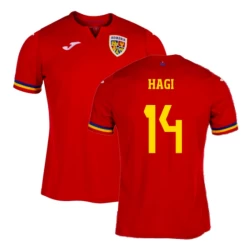 Camiseta Fútbol Rumania Hagi #14 Eurocopa 2024 Segunda Hombre Equipación