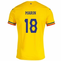 Camiseta Fútbol Rumania Marin #18 Eurocopa 2024 Primera Hombre Equipación