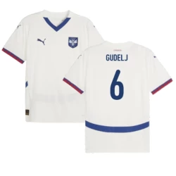 Camiseta Fútbol Serbia Gudelj #6 Eurocopa 2024 Segunda Hombre Equipación