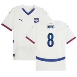 Camiseta Fútbol Serbia Jovic #8 Eurocopa 2024 Segunda Hombre Equipación