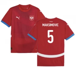 Camiseta Fútbol Serbia Maksimovic #5 Eurocopa 2024 Primera Hombre Equipación