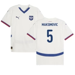 Camiseta Fútbol Serbia Maksimovic #5 Eurocopa 2024 Segunda Hombre Equipación