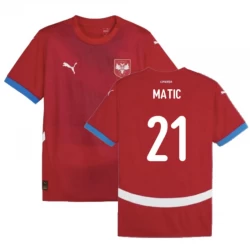 Camiseta Fútbol Serbia Nemanja Matić #21 Eurocopa 2024 Primera Hombre Equipación