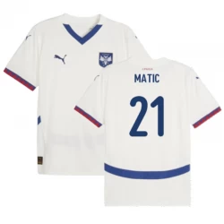 Camiseta Fútbol Serbia Nemanja Matić #21 Eurocopa 2024 Segunda Hombre Equipación