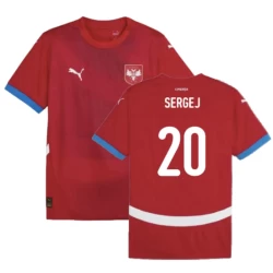 Camiseta Fútbol Serbia Sergej #20 Eurocopa 2024 Primera Hombre Equipación