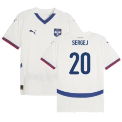 Camiseta Fútbol Serbia Sergej #20 Eurocopa 2024 Segunda Hombre Equipación