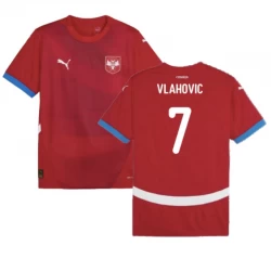 Camiseta Fútbol Serbia Vlahovic #7 Eurocopa 2024 Primera Hombre Equipación