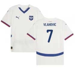 Camiseta Fútbol Serbia Vlahovic #7 Eurocopa 2024 Segunda Hombre Equipación